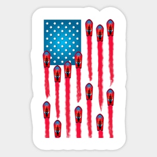 Fun Summer Jet Ski Flag Design Patriotic 4th of July Flag Sticker